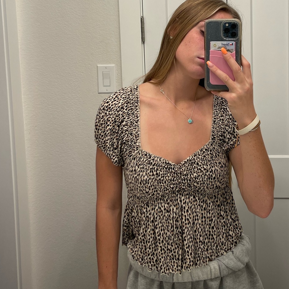Cheetah Print Urban Outfitters Top - Picture 1 of 6